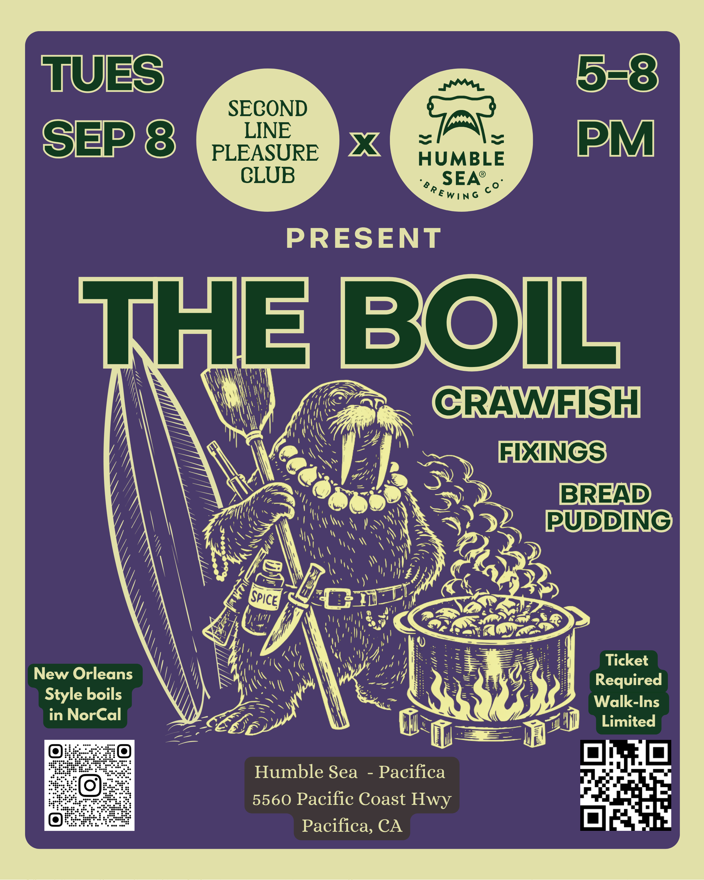 Crawfish boil at Humble Sea Brewing Pacifica — Second Line Pleasure Club